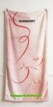 Burberry Pink Ribbon Art Print Flannel Sofa Throw Blanket B214